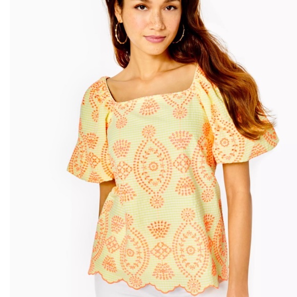 Yellow gingham seersucker. BNWT. Gorgeous for spring/summer Size Large - Picture 2 of 7